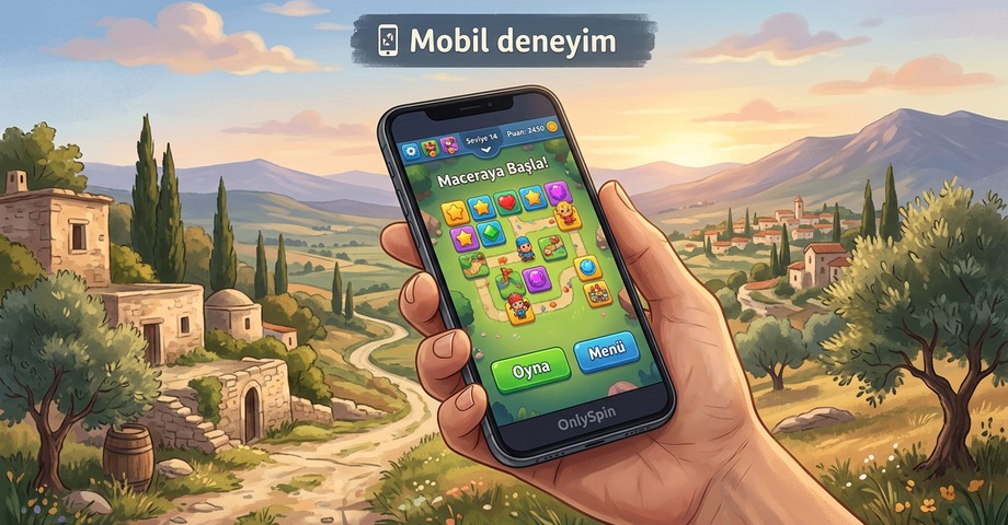 Mobil cihazda OnlySpin oyun deneyimi